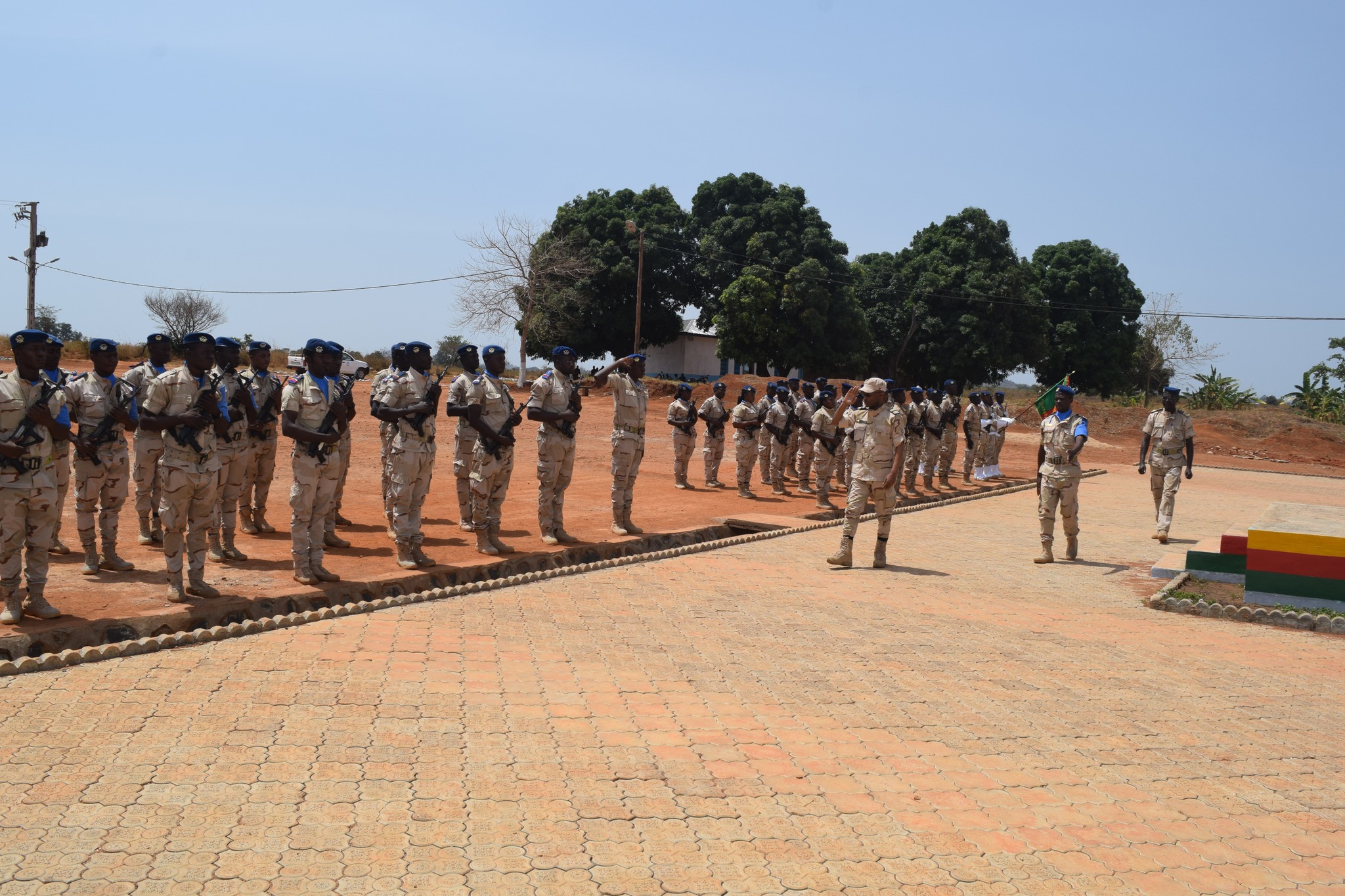 Wearing of stripes ceremony for the second quarter of the current financial year in the courtyard of Ngaoundéré Air Base 302.