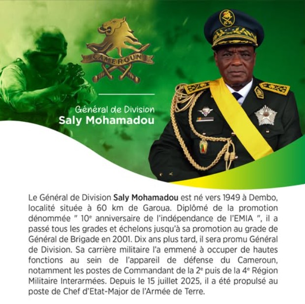 Biographie express du Général de Division Saly Mohamadou, nouveau Chef d’Etat-major de l’Armée de Terre.