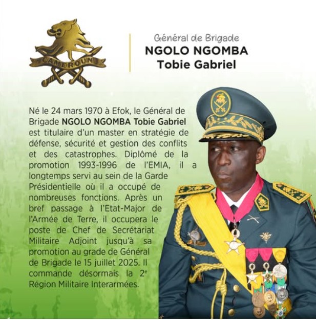 Biographie express du Général de Brigade NGOLO NGOMBA TOBIE Gabriel