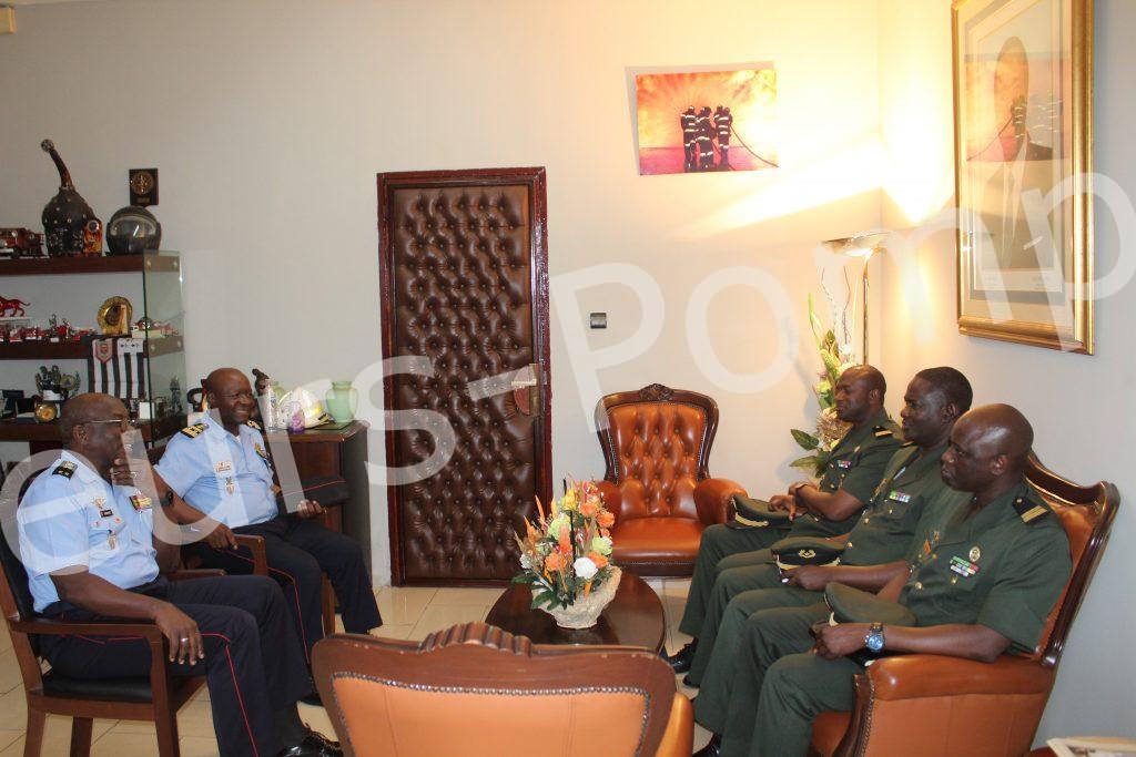 Audience Délégation Ecole de Guerre du Sénégal au Poste de Commandement du Corps National de Sapeurs-Pompiers.