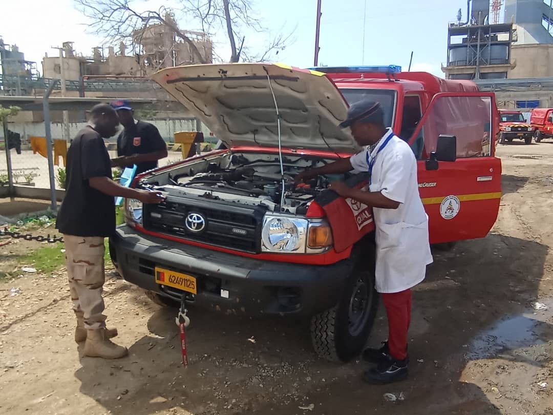Maintenance of newly acquired vehicles at the National Fire Brigade.