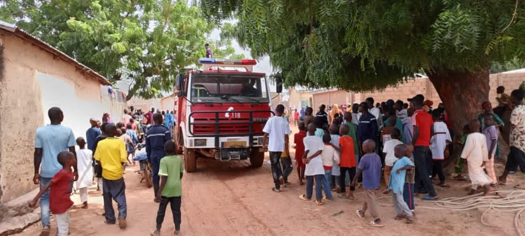 Flat fire in the Ouro Lawan district.