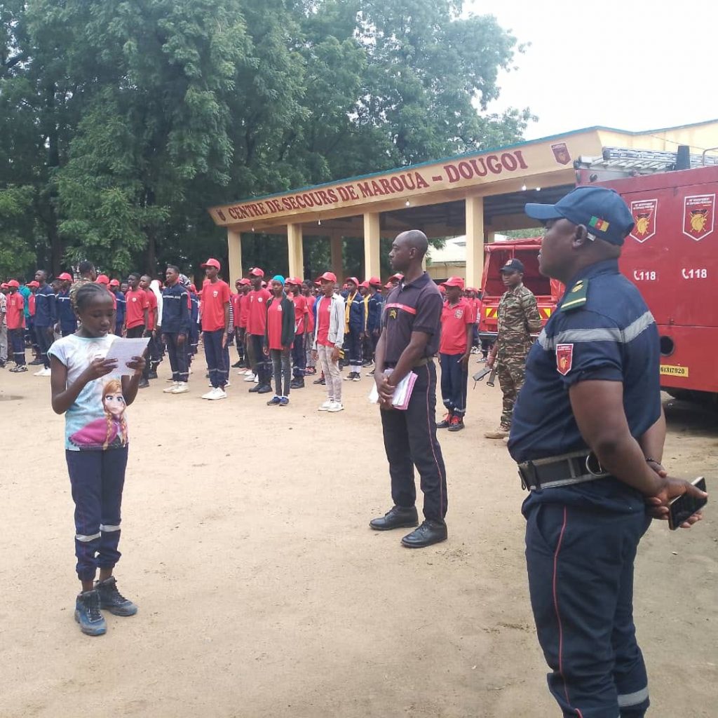 Training for young firefighters in Maroua and the surrounding area.