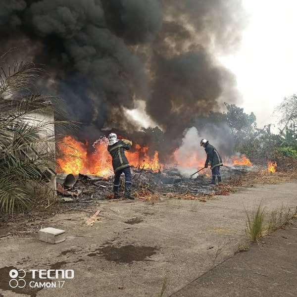 Incendie à Douala, quartier PK 12