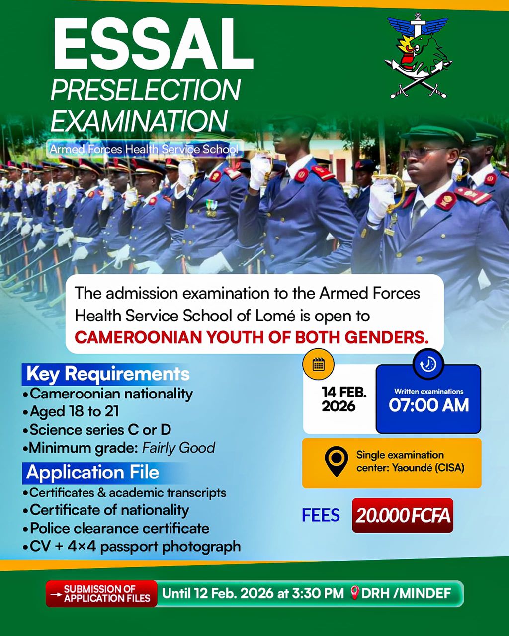 ESSAL PRESELECTION EXAMINATION : february 14th, 2026