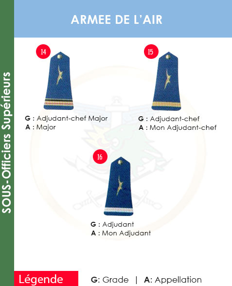 GRADES ET APPELLATIONS SOUS-OFFICIER SUPERIEURS ARMEE DE L’AIR