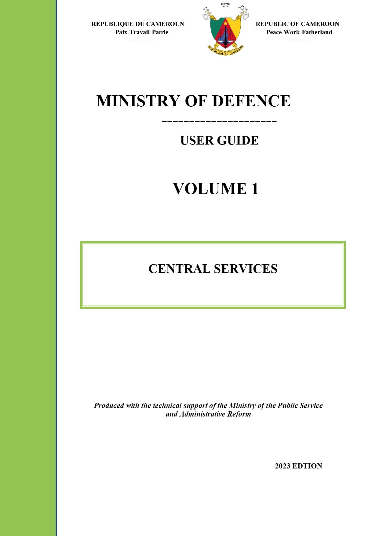 USER GUIDE CENTRAL SERVICES VOLUME 1