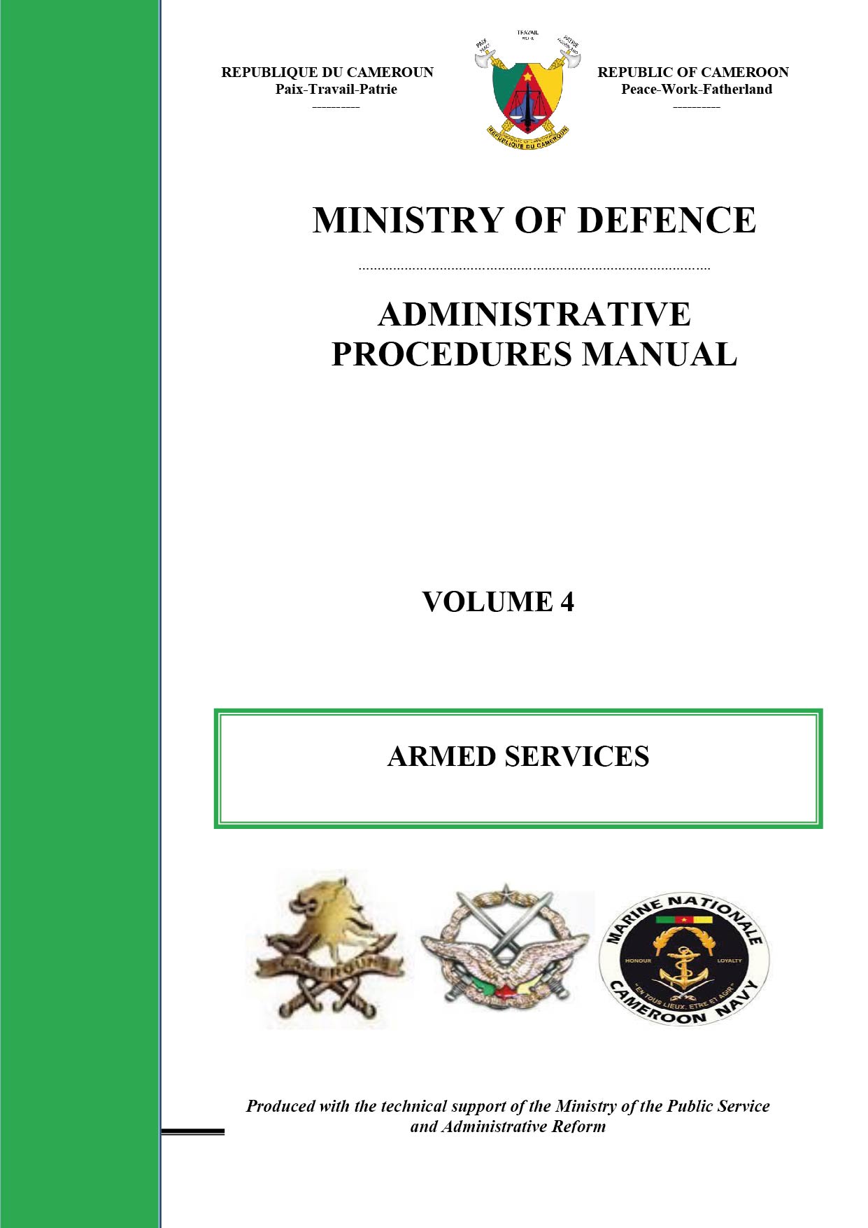 ADMINISTRATIVE PROCEDURES MANUAL ARMED SERVICES VOLUME 4