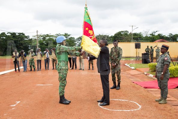 Ceremony of Cameroon troops of the 11th contingent to the United Nations Multidimensional Integrated Stabilization Mission in the Central African Republic, MINUSCA.