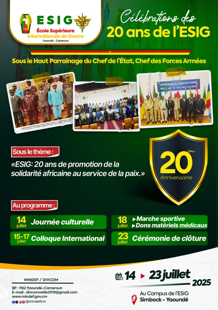 Célébration des 20 ans de l’ESIG sous le thème : « ESIG : 20 ans de promotion de la solidarité africaine au service de la paix. »