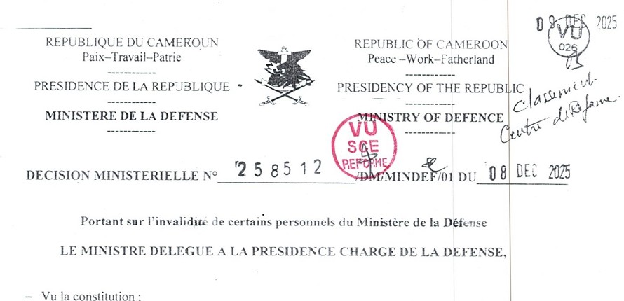 DM N°258512 du 08 décembre 2025 – invalidité de certains personnels du Ministère de la Défense